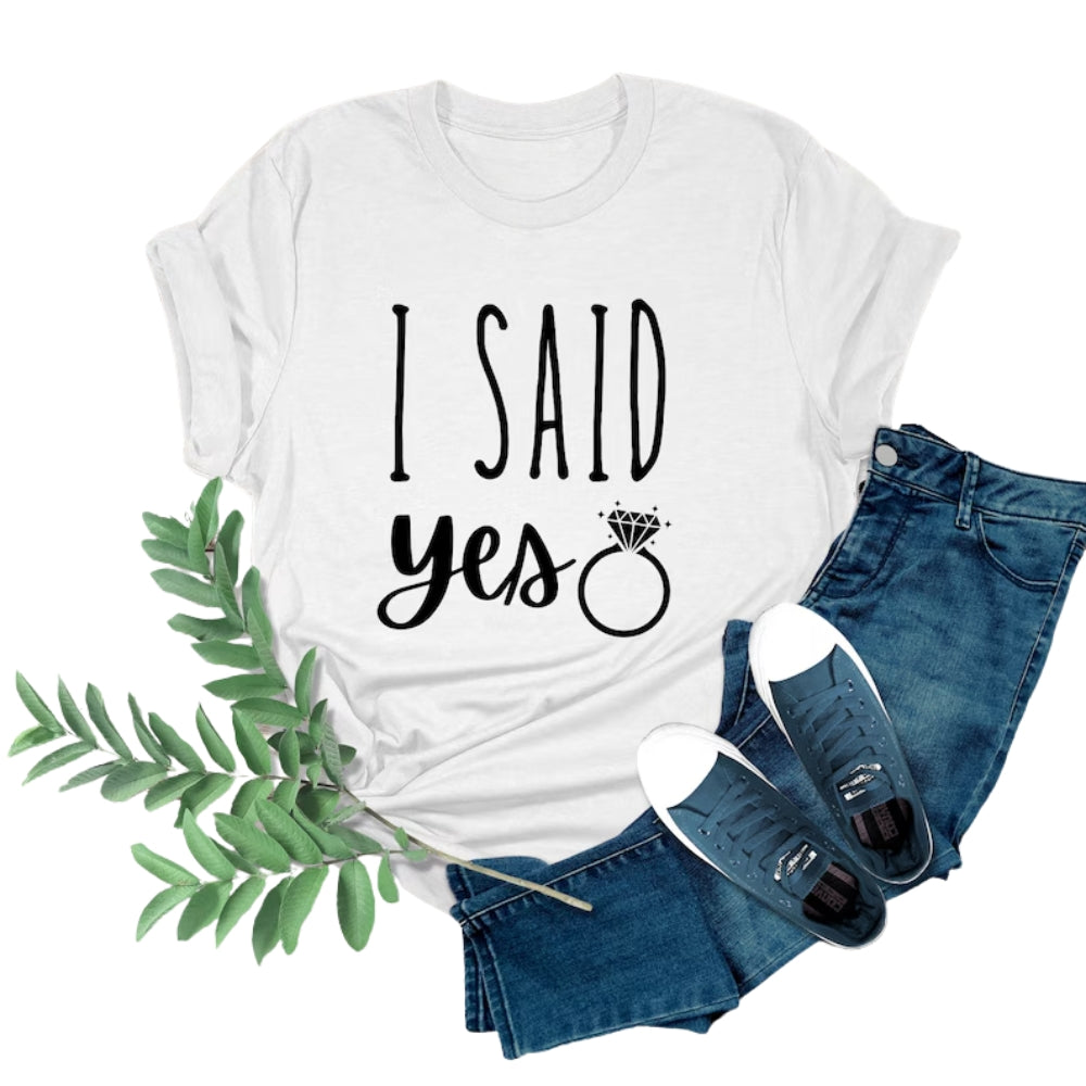 I Asked I Said Yes Matching Engagement Couple T Shirts, Engagement Announcement His And Her Matching Shirts ET0913