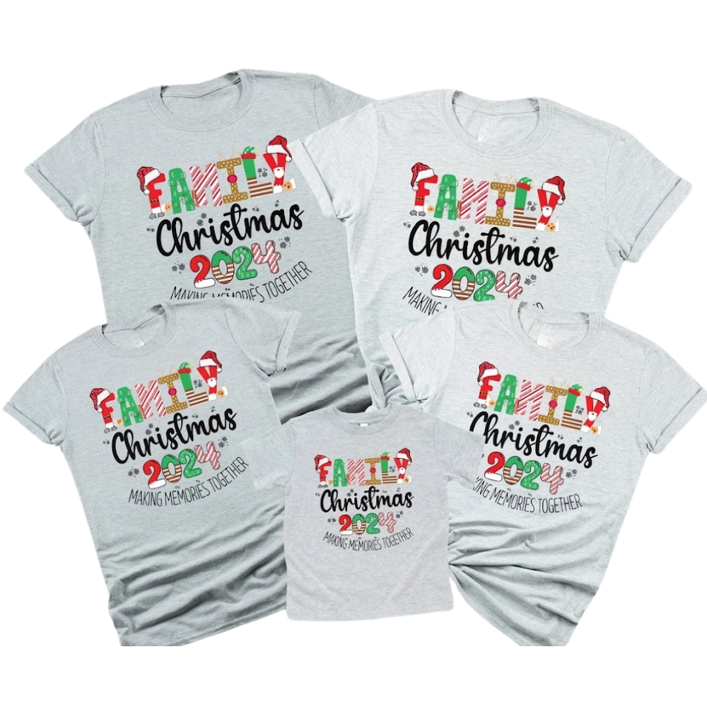 Custom Family Christmas Making Memories Together Matching T Shirt, Custom Christmas Family Shirts ET1177