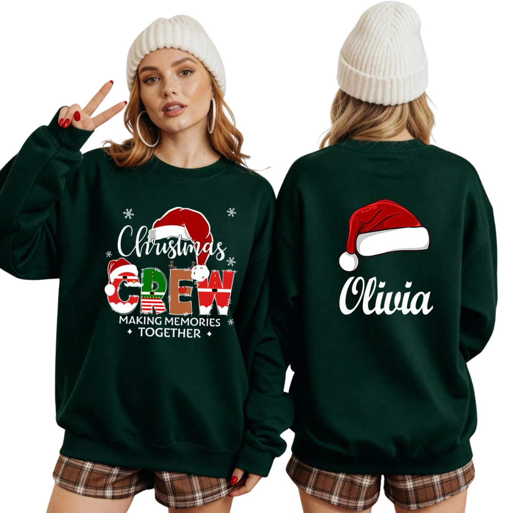 Christmas Crew Making Memories Together Custom Name Maching Family Sweatshirt, Personalized Matching Christmas Crew Sweater ET1690