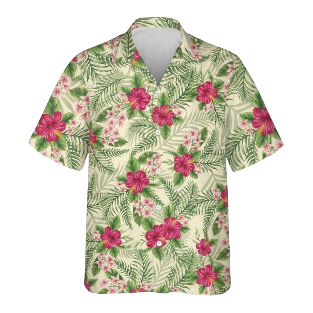 Hibiscus Tropical Hawaiian Shirt Women Men, Floral Tropical Hawaiian Shirts HE0528
