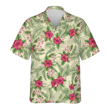 Hibiscus Tropical Hawaiian Shirt Women Men, Floral Tropical Hawaiian Shirts HE0528