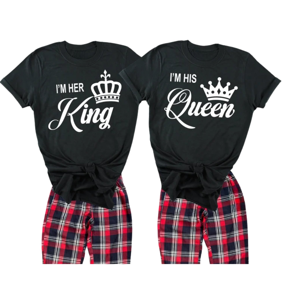 I'm Her King I'm His Queen Matching T Shirts For Couple, King And Queen Matching His And Her Shirts ET0819