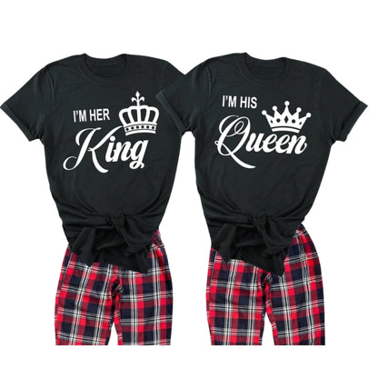 I'm Her King I'm His Queen Matching T Shirts For Couple, King And Queen Matching His And Her Shirts ET0819