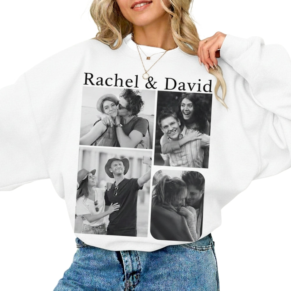 Custom Couples Photo Collage Sweatshirt, Custom Valentine's Day Sweatshirt 2D0854