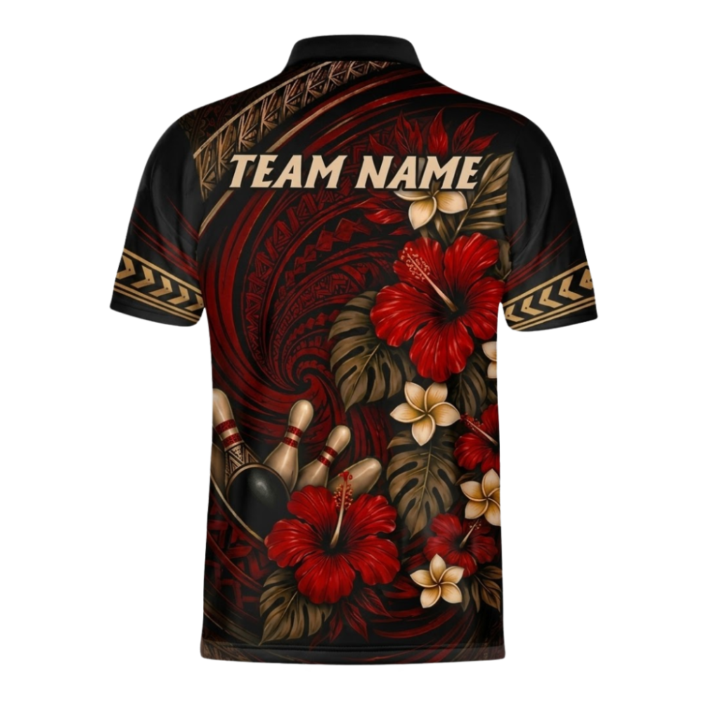 Custom Tribal Tropical Bowling Mens Jersey Shirts, Custom Tribal Bowling Shirts For Team BZ1105