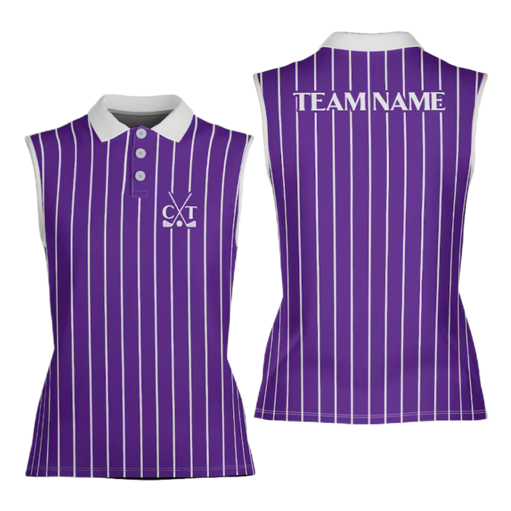 Custom Green Pink Womens Sleeveless Golf Shirt, Custom Team Golf Shirt For Women GE0571