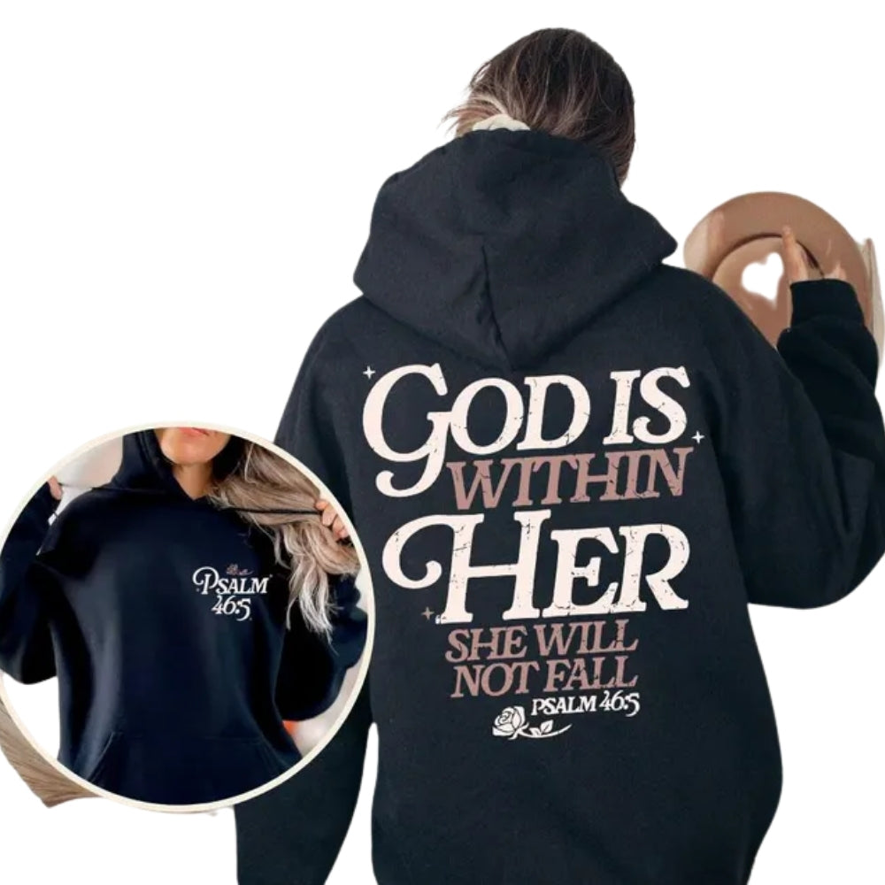 God Is Within Her She Will Not Fall Hoodie, Christian Faith Hoodie 2D0325