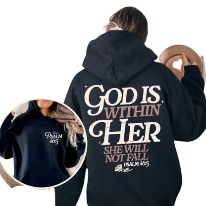God Is Within Her She Will Not Fall Hoodie, Christian Faith Hoodie 2D0325