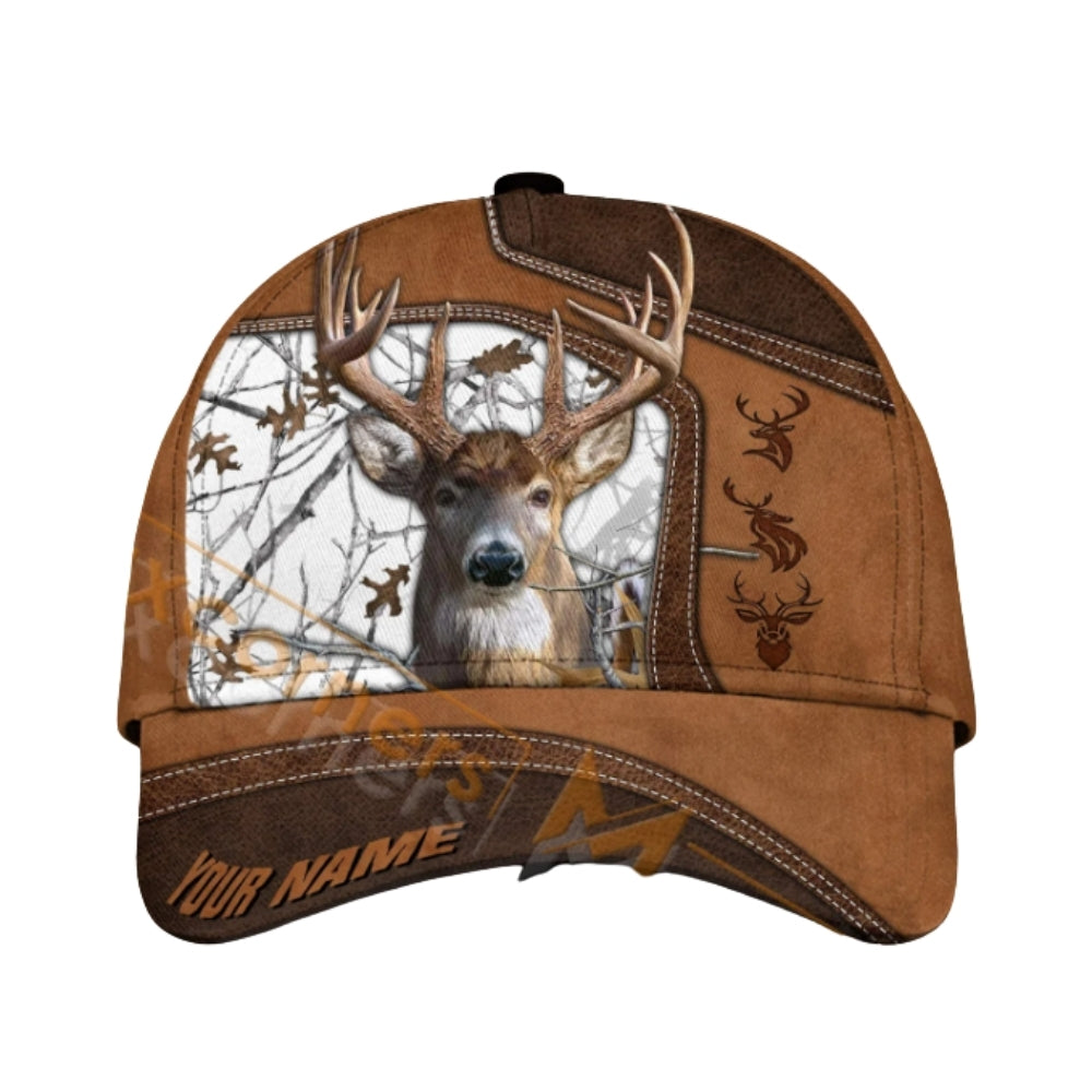 Custom Name Camouflage Deer Hunting Cap, Custom Deer Hunting 3D Printed Caps CP0366