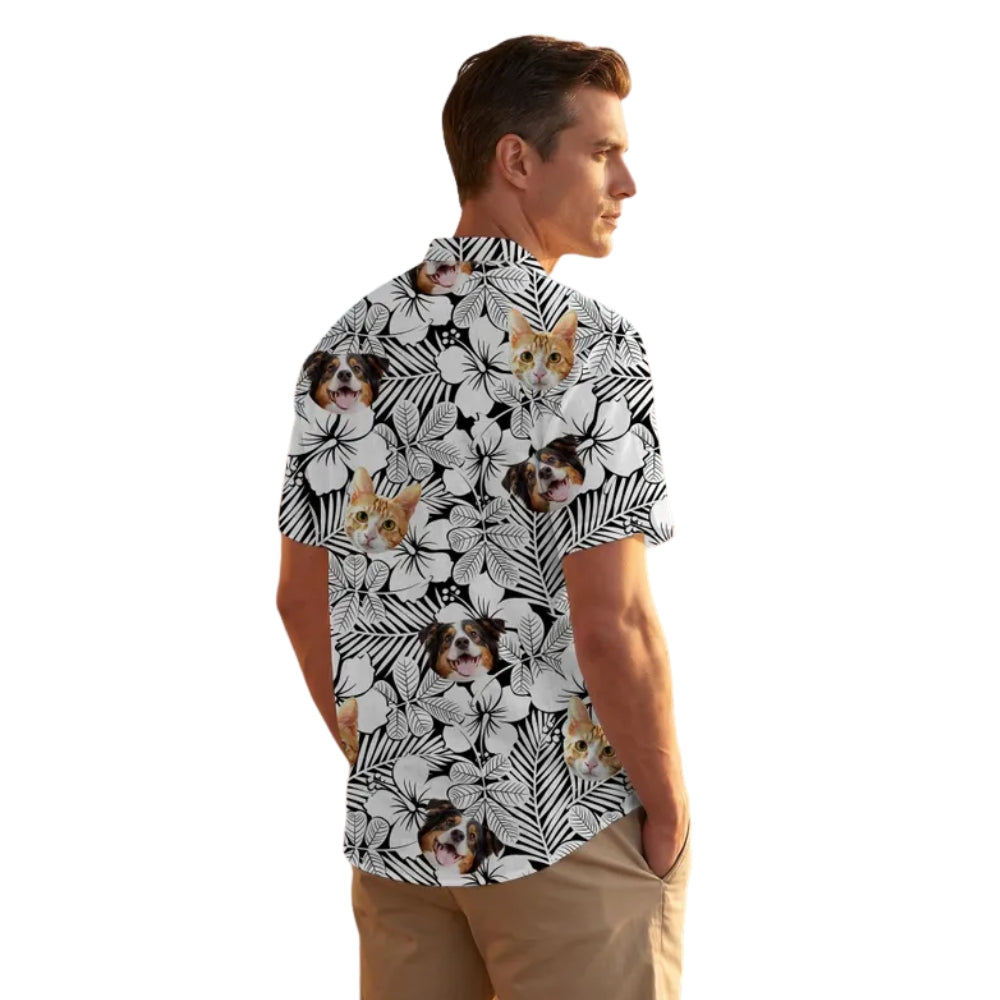 Custom Photo Tropical Family Hawaiian Matching Shirts, Custom Face Tropical Matching Hawaiian Shirts For Family ET0898