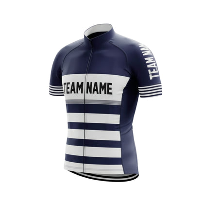 Blue And White Custom Team Name Cycling Short Sleeve Men Jersey, Custom Cycling Jerseys CG0511