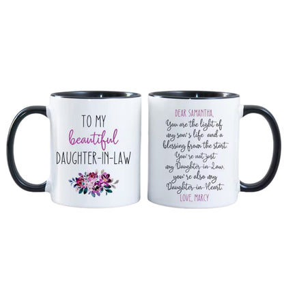 To My Beautiful Daughter In Law Personalized Mug, Custom Daughter In Law Mug WD0125