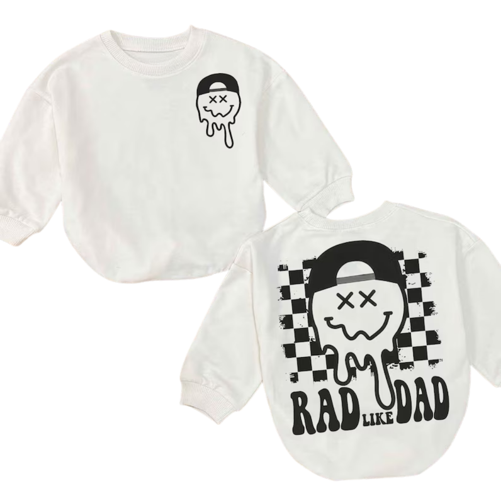 Rad Like Dad Baby Romper Sweatshirt, Funny Dad Romper Baby Sweatshirt BB0499