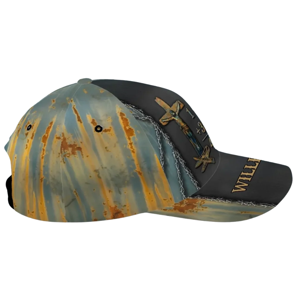 1 Cross 3 Nails 4 Given Custom Name Christian Baseball 3D Cap, Personalized Christian Faith Cap Hat CP0553