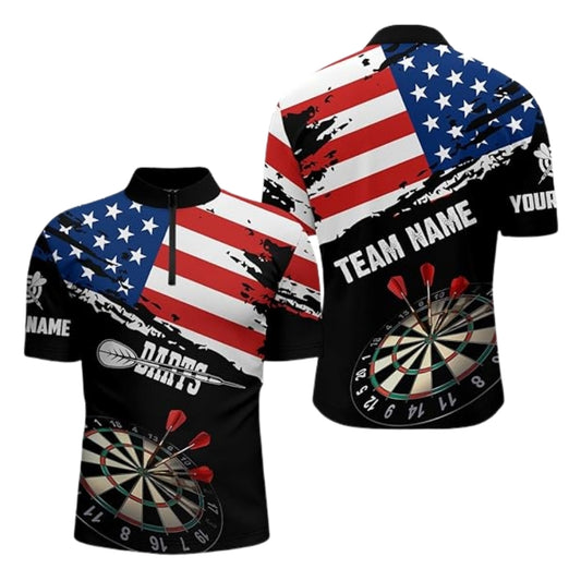 Custom American Flag Dartboard Darts Jersey For Mens, Custom Patriotic Darts Team Shirts DZ0042