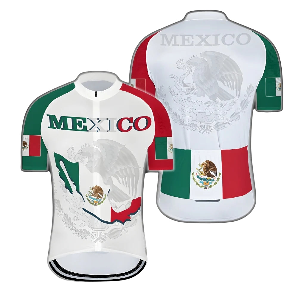 Mexico Flag Cycling Short Sleeve Jersey For Mens, Mexico Cycling Jerseys CZ0059