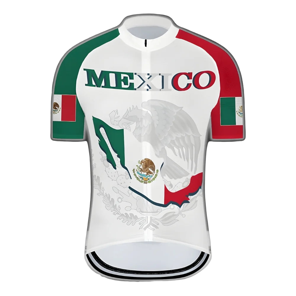 Mexico Flag Cycling Short Sleeve Jersey For Mens, Mexico Cycling Jerseys CZ0059