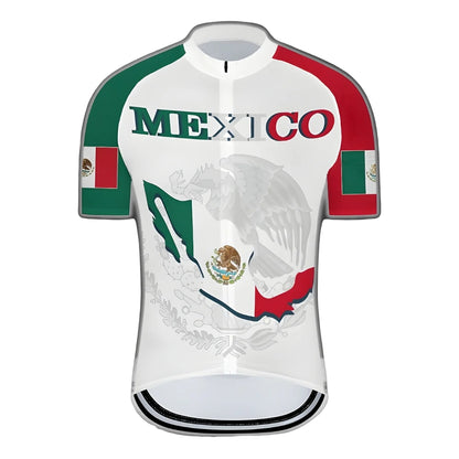 Mexico Flag Cycling Short Sleeve Jersey For Mens, Mexico Cycling Jerseys CZ0059