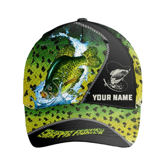 Custom Crappie Fishing 3D Printed Baseball Cap, Custom Crappie Caps For Fishing Lovers CP0368