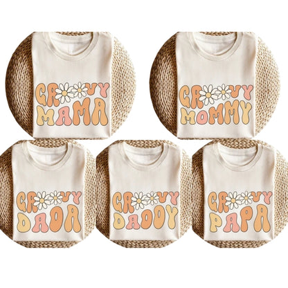 Custom Matching Groovy Retro Flower Family T Shirts, Custom Retro Floral Shirts For Family ET0318