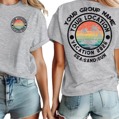 Custom Retro Family Vacation Matching T Shirt, Personalized Family Vacation Shirts ET0193