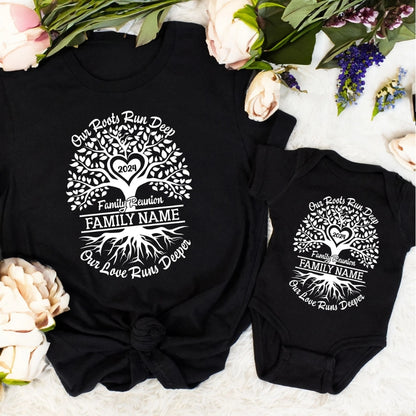 Our Roots Run Deep Our Love Runs Deeper Custom Matching Family Reunion T Shirts, Personalized Shirts For Family Reunion ET0468