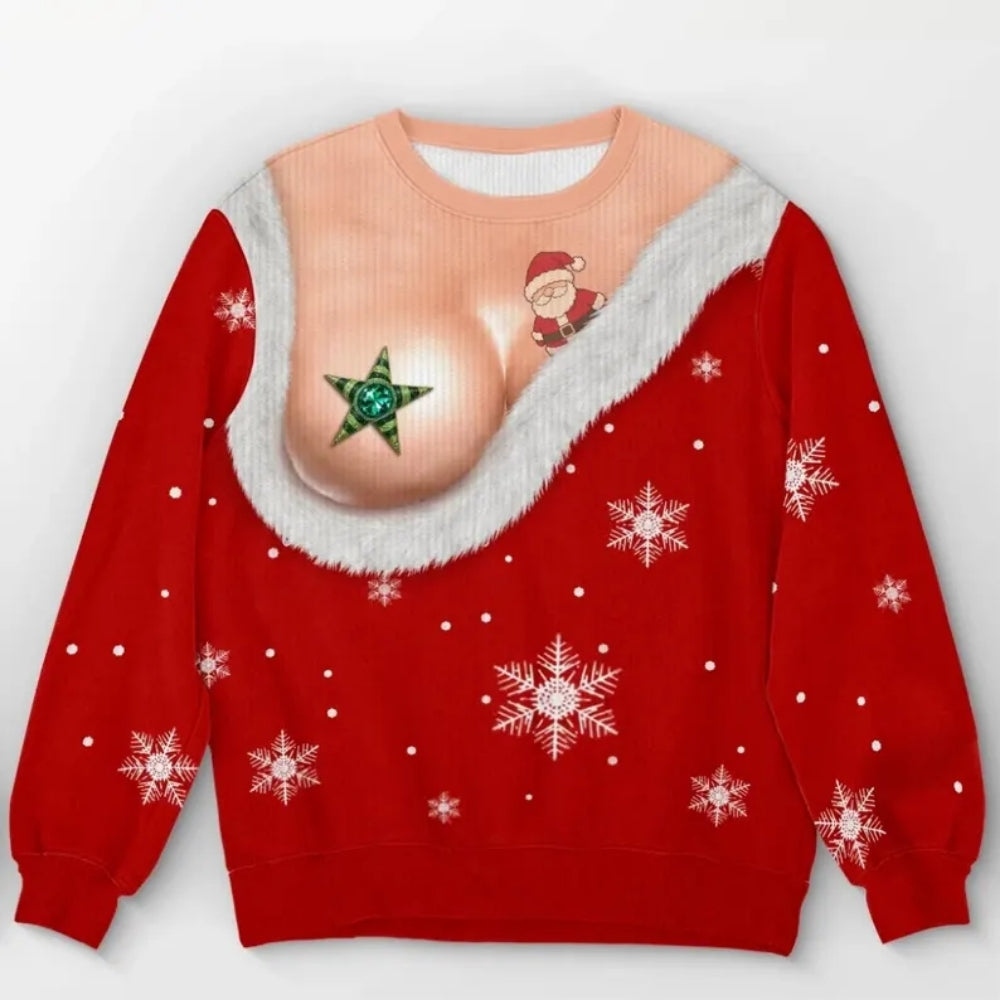 Funny Christmas Women's Sweatshirt 3D Printed, Novelty Christmas Sweater 2D1046