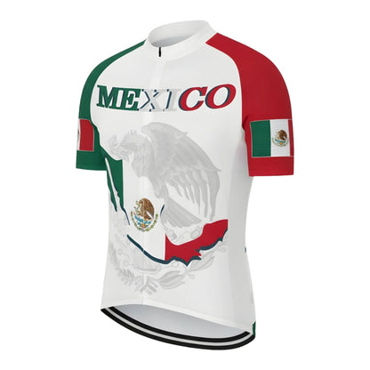 Mexico Flag Cycling Short Sleeve Jersey For Mens, Mexico Cycling Jerseys CZ0059