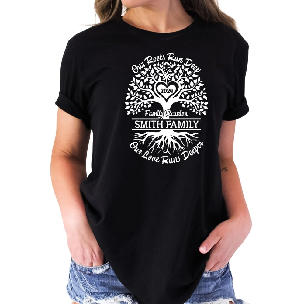 Our Roots Run Deep Our Love Runs Deeper Custom Matching Family Reunion T Shirts, Personalized Shirts For Family Reunion ET0468