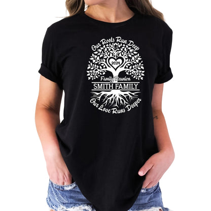 Our Roots Run Deep Our Love Runs Deeper Custom Matching Family Reunion T Shirts, Personalized Shirts For Family Reunion ET0468
