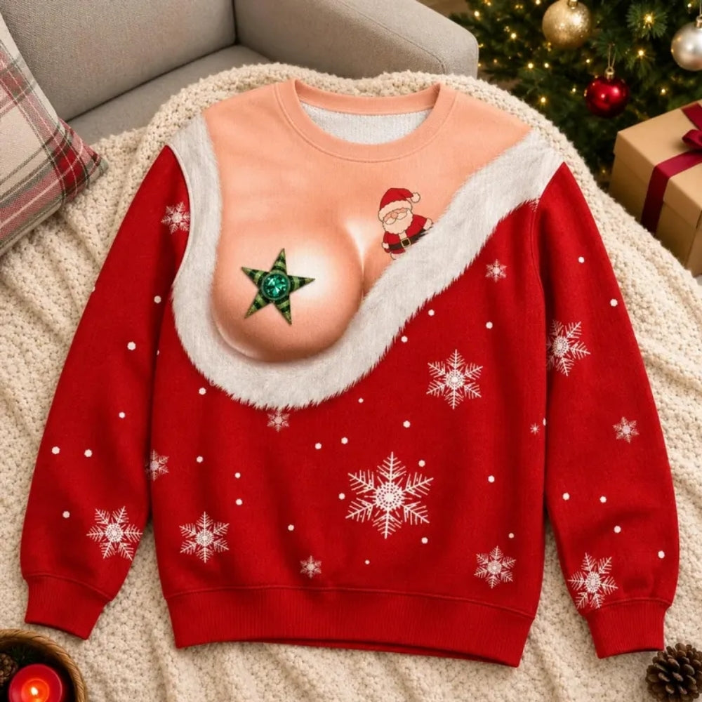 Funny Christmas Women's Sweatshirt 3D Printed, Novelty Christmas Sweater 2D1046