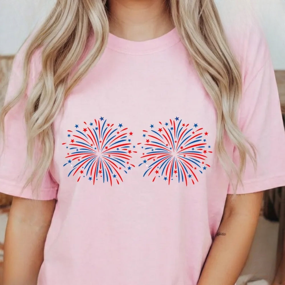 Just Here For The Fireworks Matching His And Her 4th Of July T Shirt, Matching Funny Couple Shirts For Independence Day ET0736
