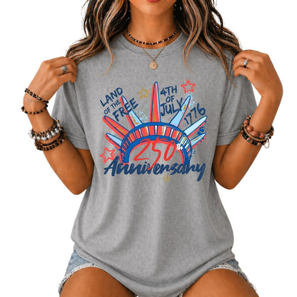 Land Of The Free 250th Anniversary Matching Family T-shirts, Matching 4th Of July Shirts For Family ET0586