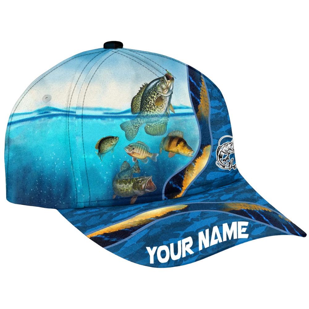 Custom Panfish Blue 3D Baseball Cap, Custom Fishing Lover Cap Hat CP0550