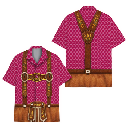 Oktoberfest Lederhosen Costume Hawaiian Shirt For Men, Oktoberfest Hawaiian Shirt HE0789