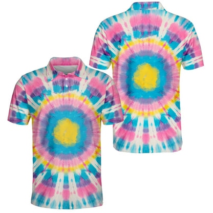 Men's Tie Dye Golf Polo Shirts, Tie Dye Golf Shirts GE0350