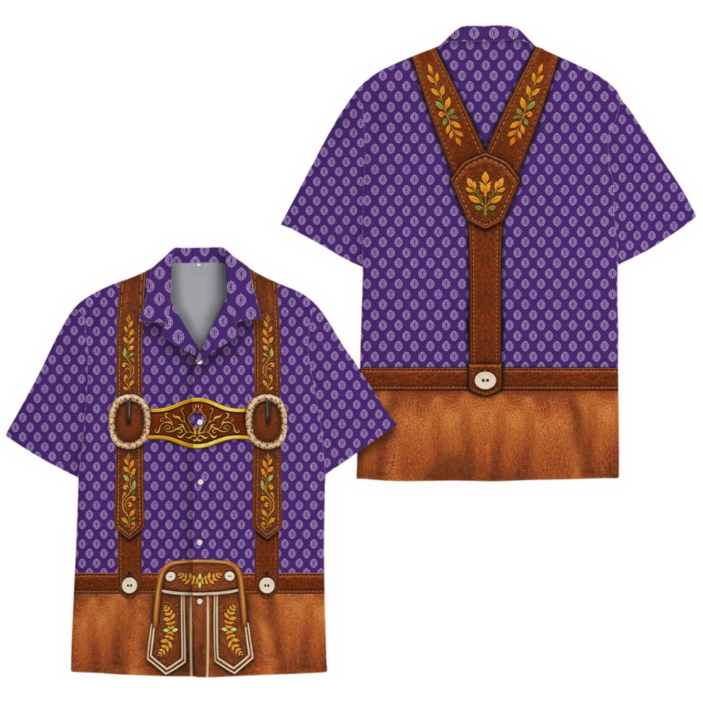 Oktoberfest Lederhosen Costume Hawaiian Shirt For Men, Oktoberfest Hawaiian Shirt HE0789