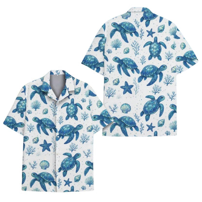 Turtle Blue And White Hawaiian Shirt For Men Women, Turtle Lover Hawaiian Shirts HE0306