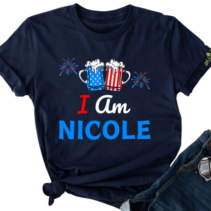 If I Am Too Drunk Return Me To Nicole I Am Nicole Matching 4th Of July T Shirt For Couple, Funny Four Of July Matching His And Her Shirts ET0737