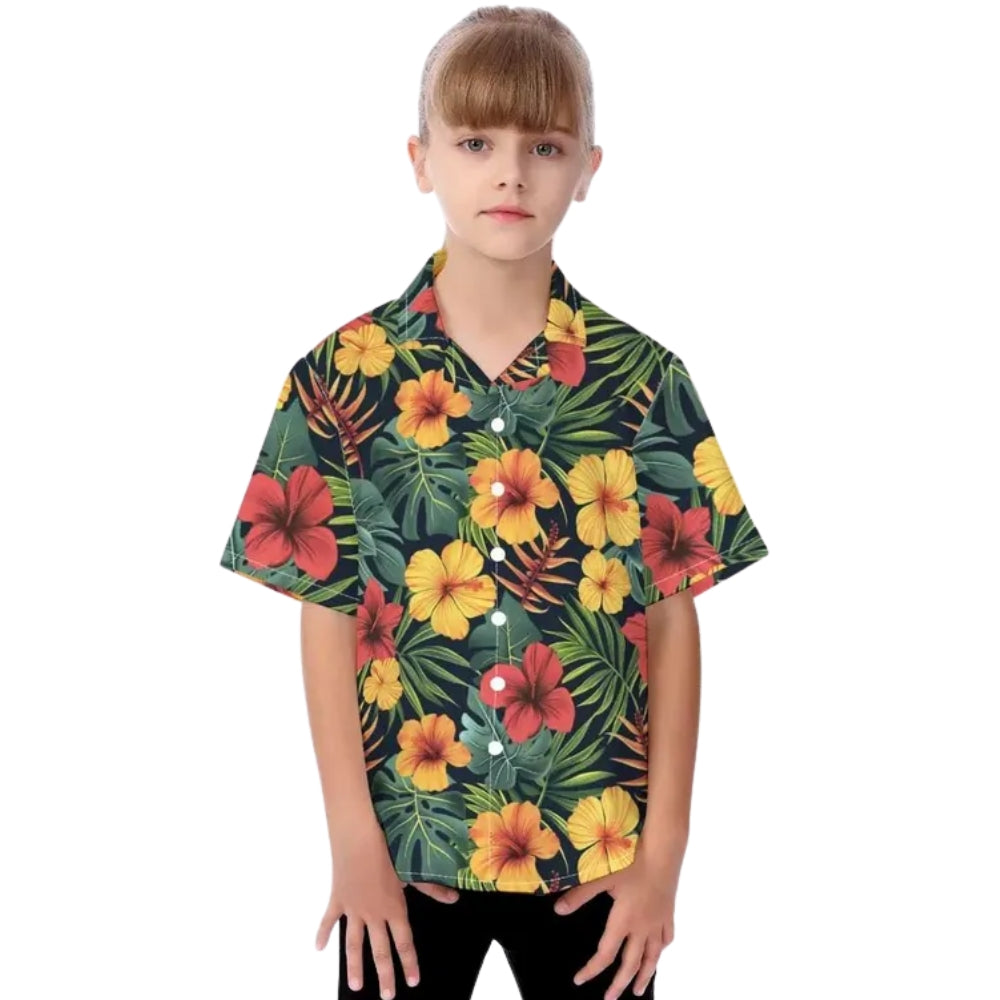 Hibiscus Tropical Family Matching Hawaiian Shirts, Floral Hawaiian Shirts For Family ET0900