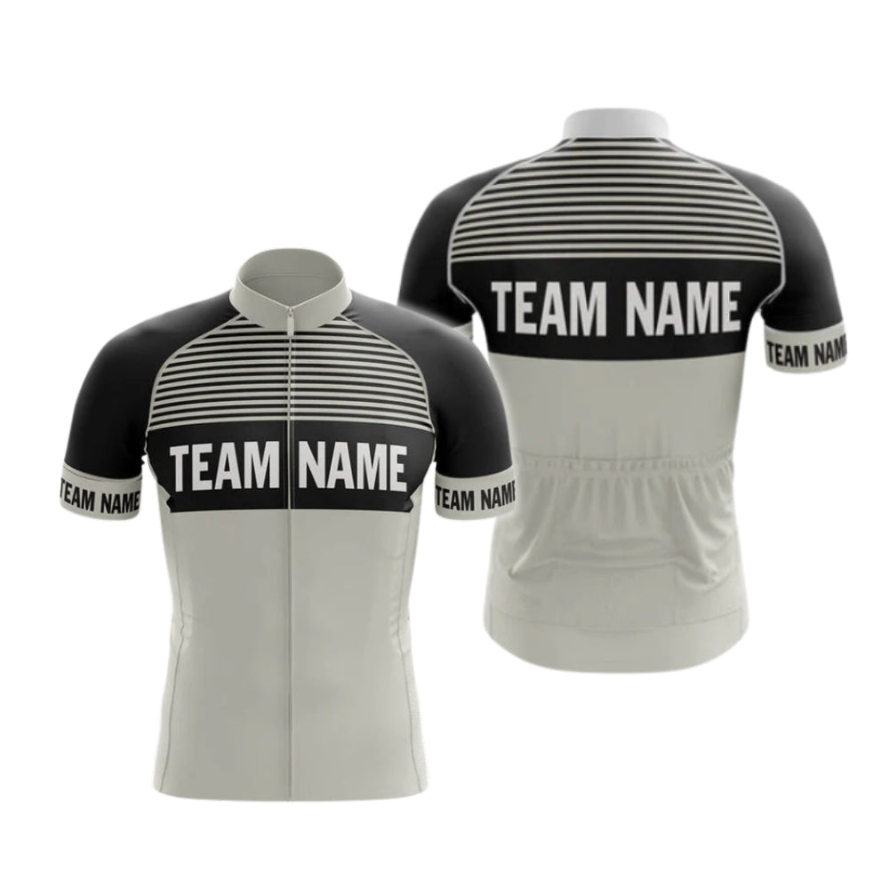 Custom Black Grey Cycling Team Short Sleeve Jersey For Men, Custom Cycling Jerseys CG0514