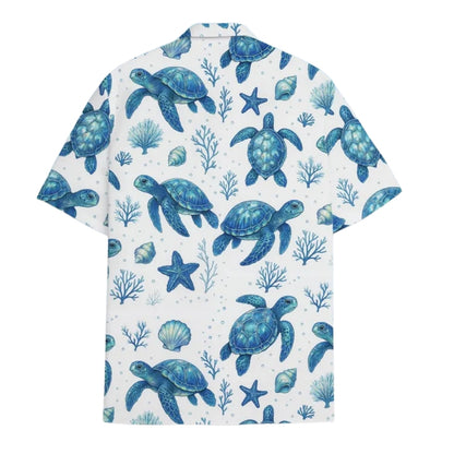 Turtle Blue And White Hawaiian Shirt For Men Women, Turtle Lover Hawaiian Shirts HE0306