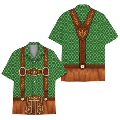 Oktoberfest Lederhosen Costume Hawaiian Shirt For Men, Oktoberfest Hawaiian Shirt HE0789