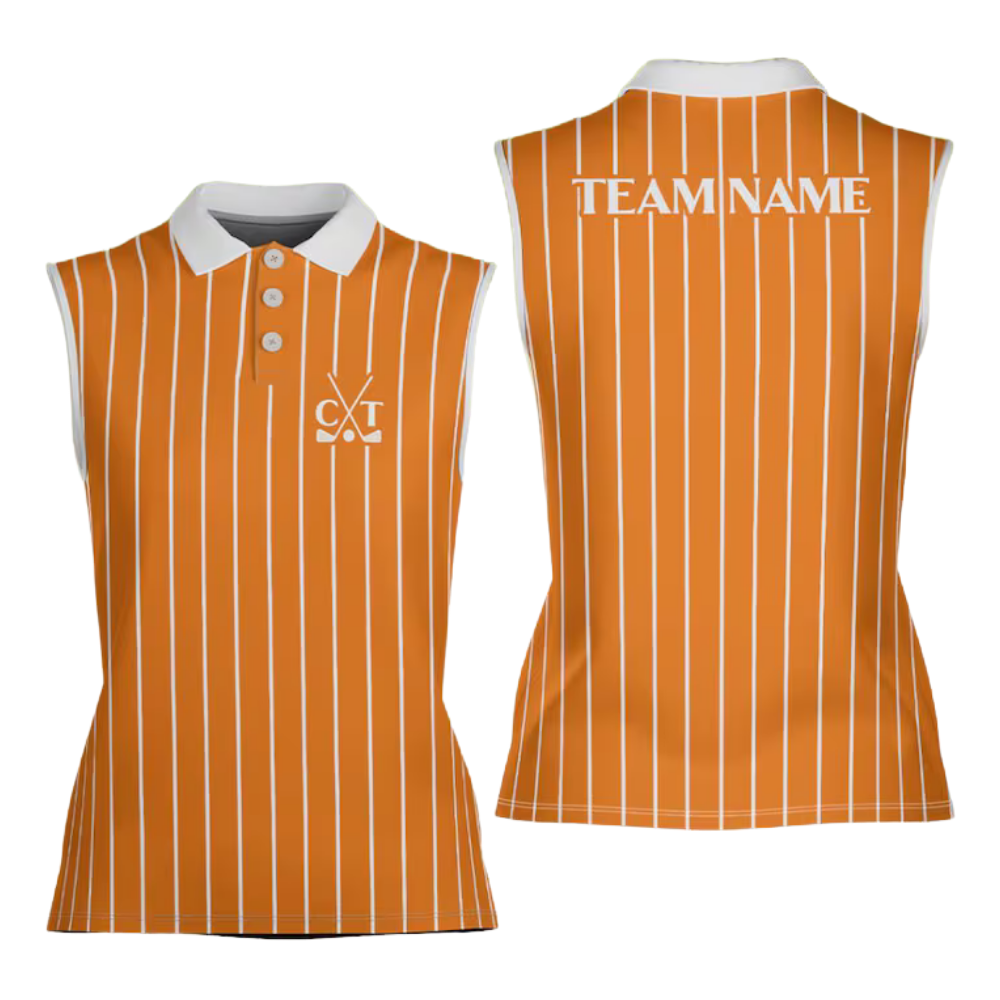 Custom Green Pink Womens Sleeveless Golf Shirt, Custom Team Golf Shirt For Women GE0571