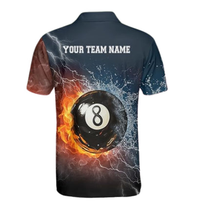 Custom Flame Ball Billiard Mens Jersey, Custom Flame Billiard Team Shirts BIZ0226
