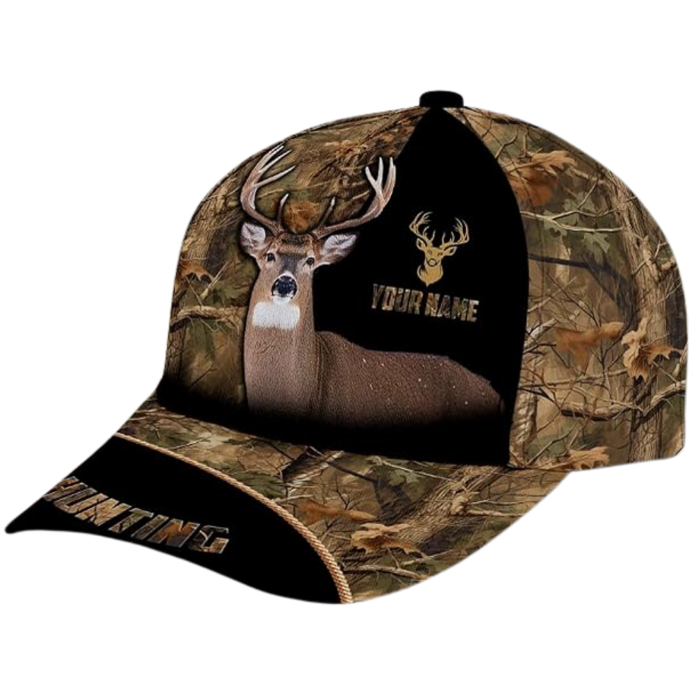Personalized Name Deer Hunting 3D Baseball Cap, Custom Deer Hunters Caps Hats CP0527