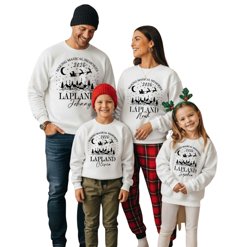 Personalized Lapland Christmas Family Matching Sweatshirt, Custom Family Christmas Sweatshirts ET1285