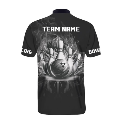 Custom Wolf Black Bowling Jersey For Men, Custom Wolf Team Bowling Shirt BZ0944