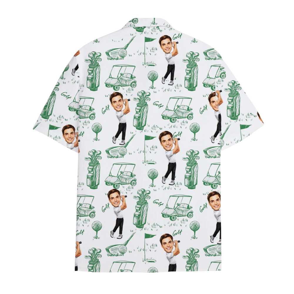 Men's Custom Face Golf Hawaiian Shirt, Custom Golf Shirt With Photo GE0604