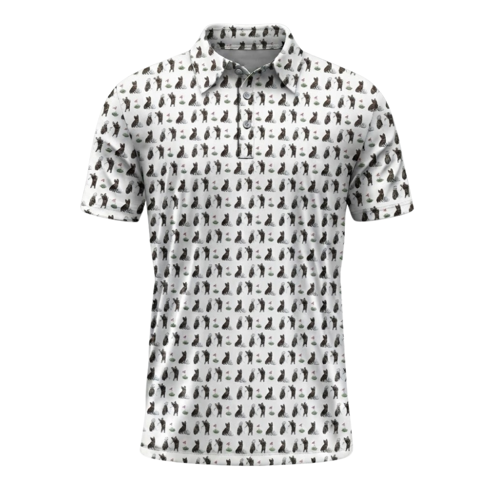 Mens Brindle French Bulldog Golf Polo Shirt, Bulldog Golf Shirts For Dog Lover GZ0386